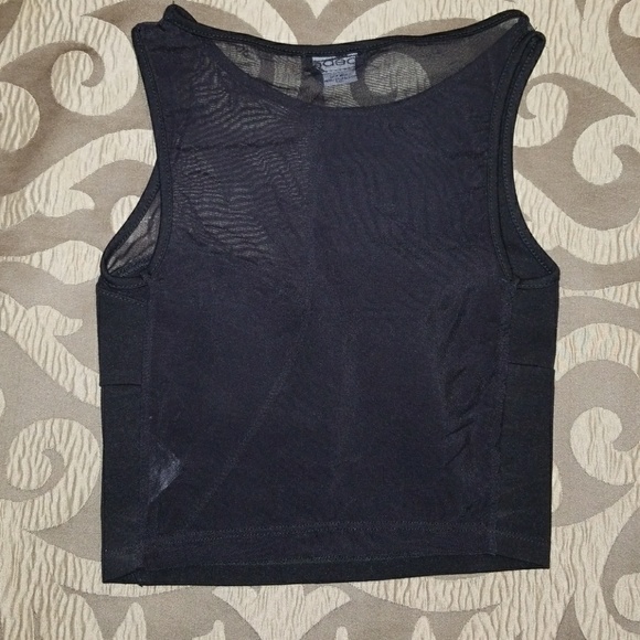 Bebe Sheer Black Tank Crop - Picture 2 of 3